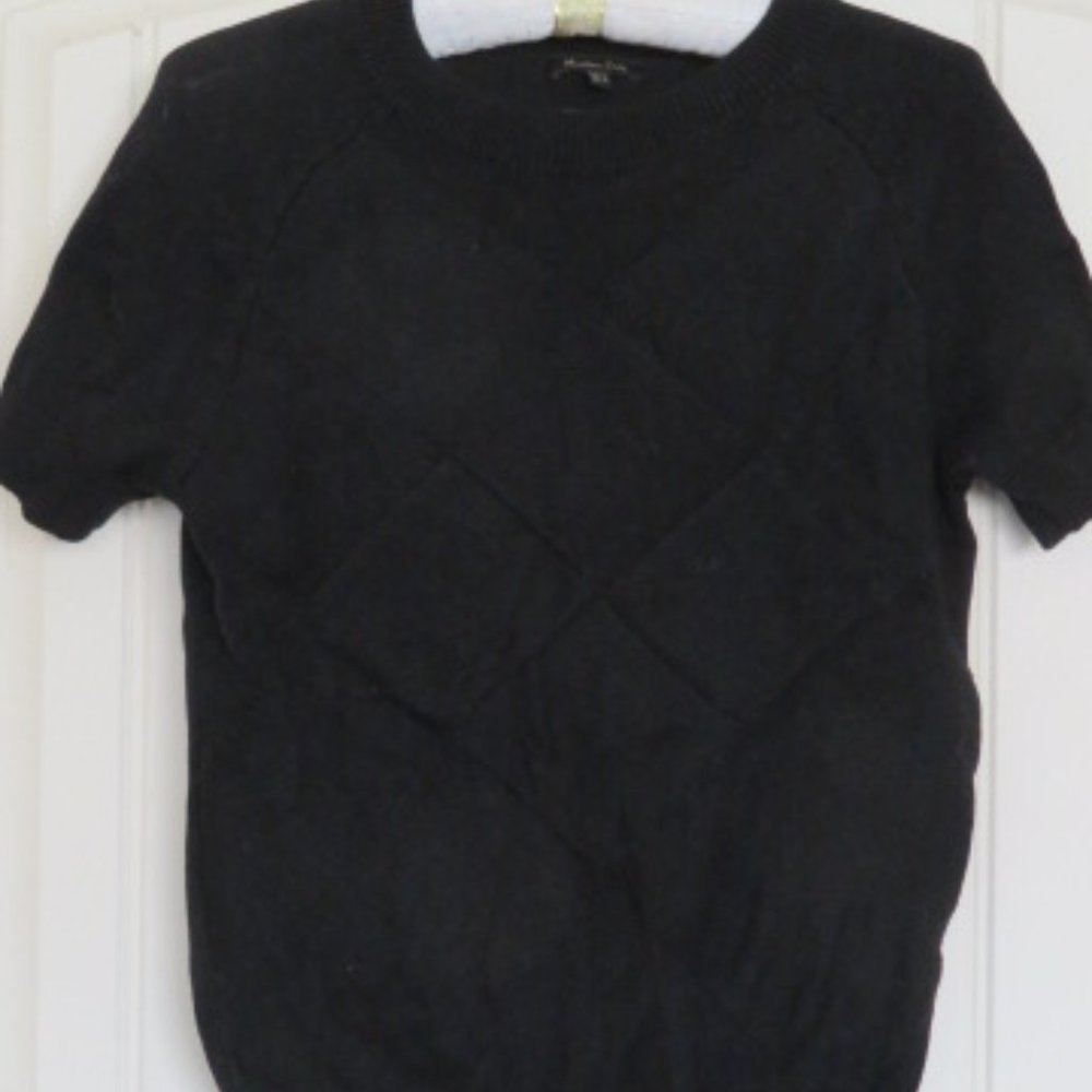 Massimo DUTTI Black Geometric Shapes Knit Sweater Various Sizes (K318)